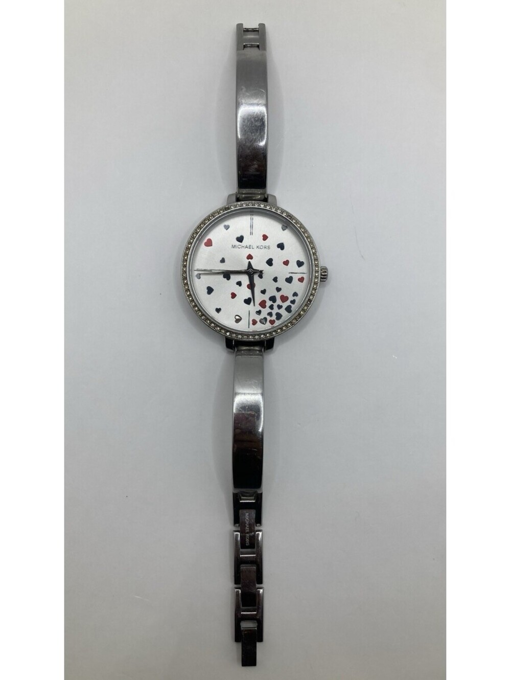 Women’s Michael Kors Jaryn MK3976 Silver Stainless Bangle Watch Heart Dial 36mm - Picture 4 of 9